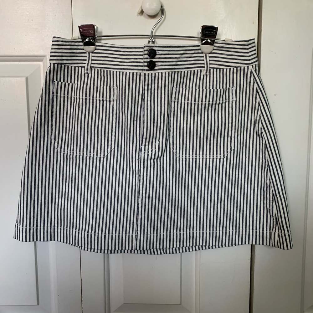 Madewell Blue and White Striped Skirt